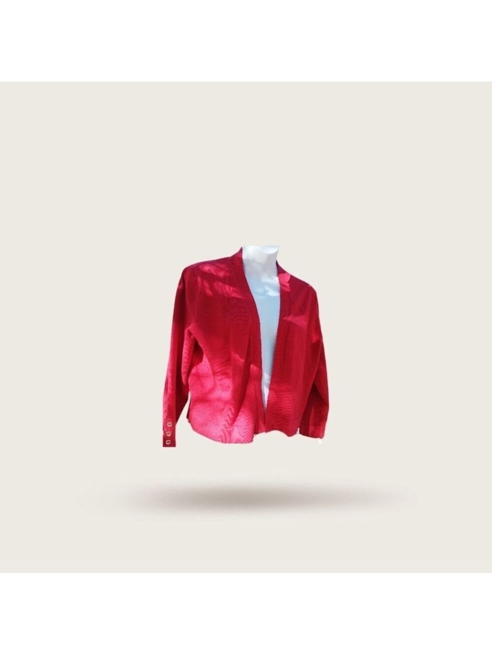 Tommy Hilfiger Red Cardigan Sweater Large - Picture 5 of 9